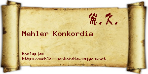 Mehler Konkordia névjegykártya